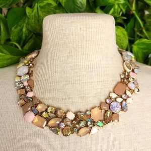 J. Crew Pink Ombre Crystal Brulee Statement Necklace, HTF